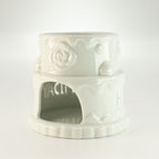 White Ceramic Happy Birthday Cake Oil Burner