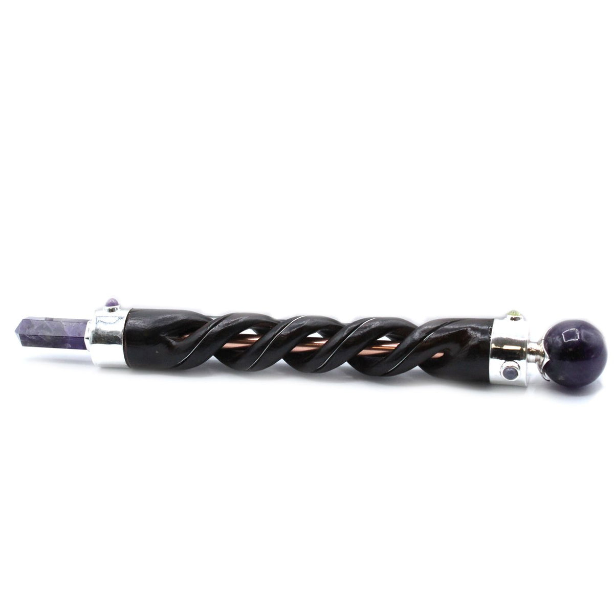 Copper Spiral Amethyst Crystal Wand
