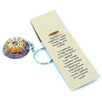 Amethyst Mandala Hearts Orgonite Keyring
