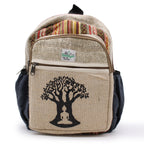 Small Hemp Backpack with Bodhi Tree Design