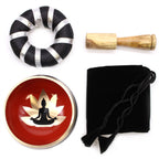 Buddha Tibetan Singing Bowl Set – Black and Orange