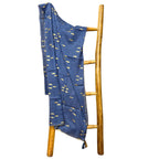 Sea Blue Pario with Gold Fish Design