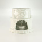 White Ceramic Happy Birthday Cake Oil Burner