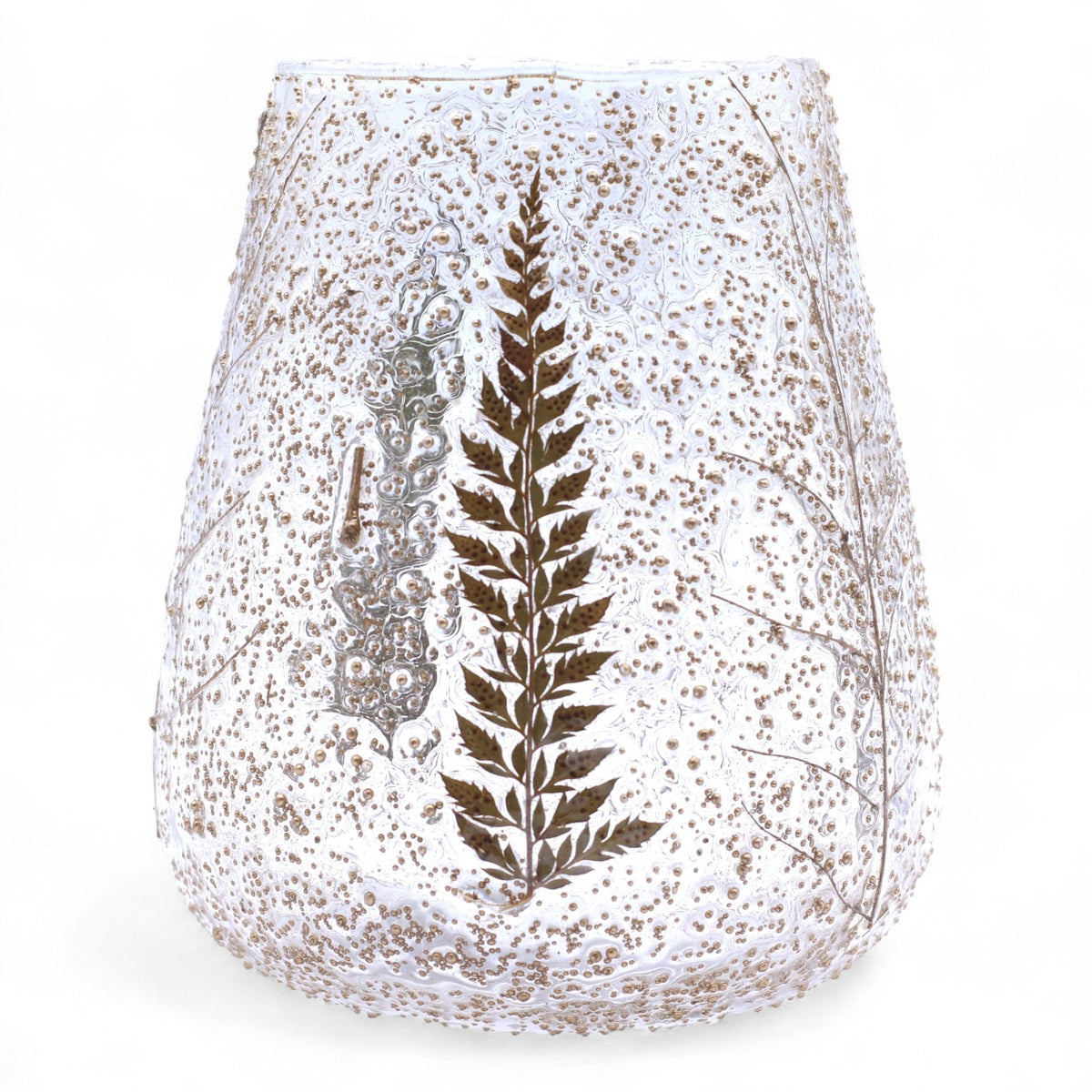 Floral Glass Bowl Candle Holder – 15 × 12cm