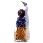 Copper, Lapis and Yellow Aventurine Orgonite Obelisk
