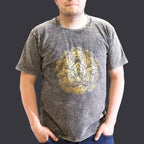 Dark Grey Hamsa Stonewashed Cotton T-Shirt – XL
