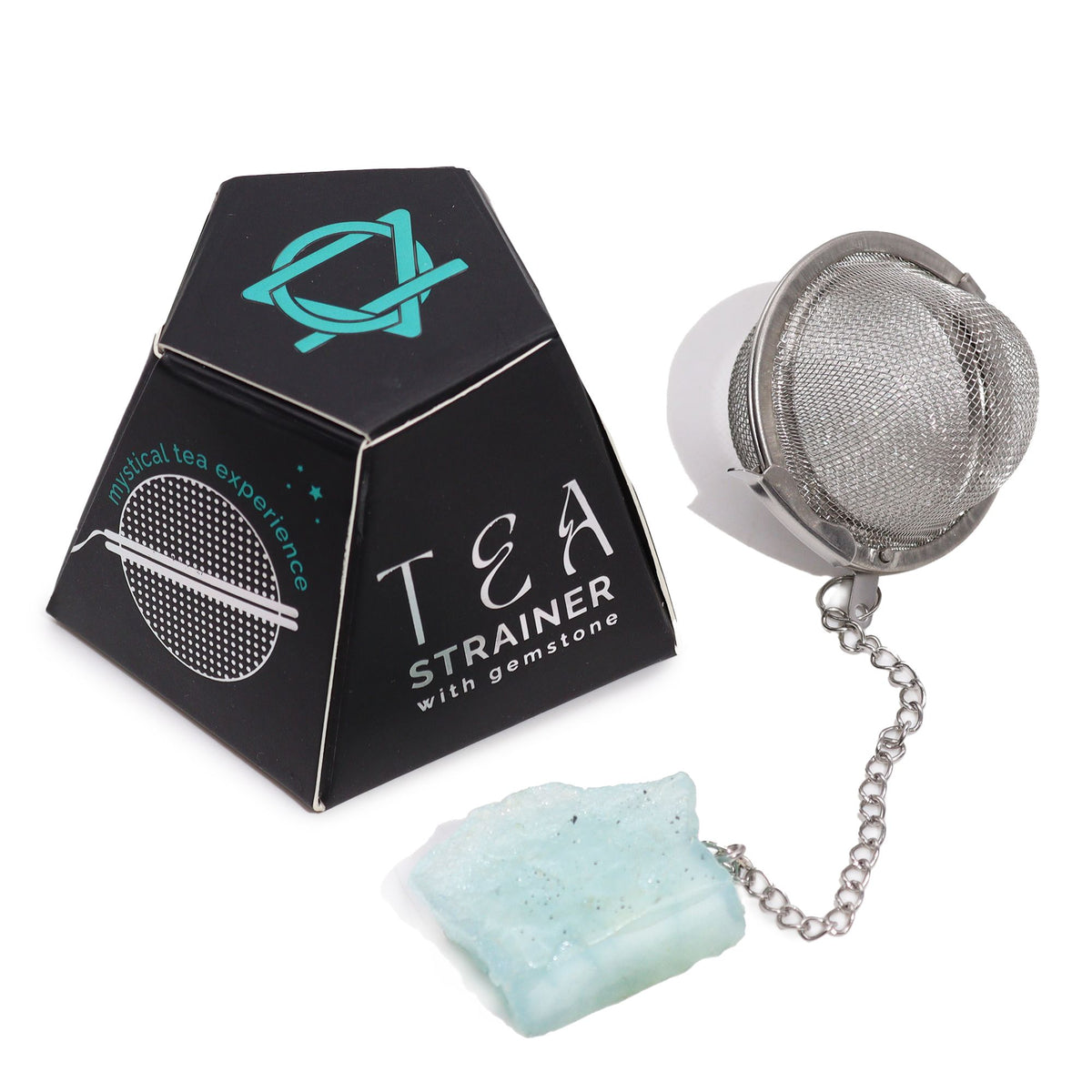 Aquamarine Raw Crystal Tea Strainer