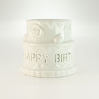 White Ceramic Happy Birthday Cake Oil Burner