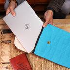 Turquoise Padded Laptop Pouch – 14oz Stonewash