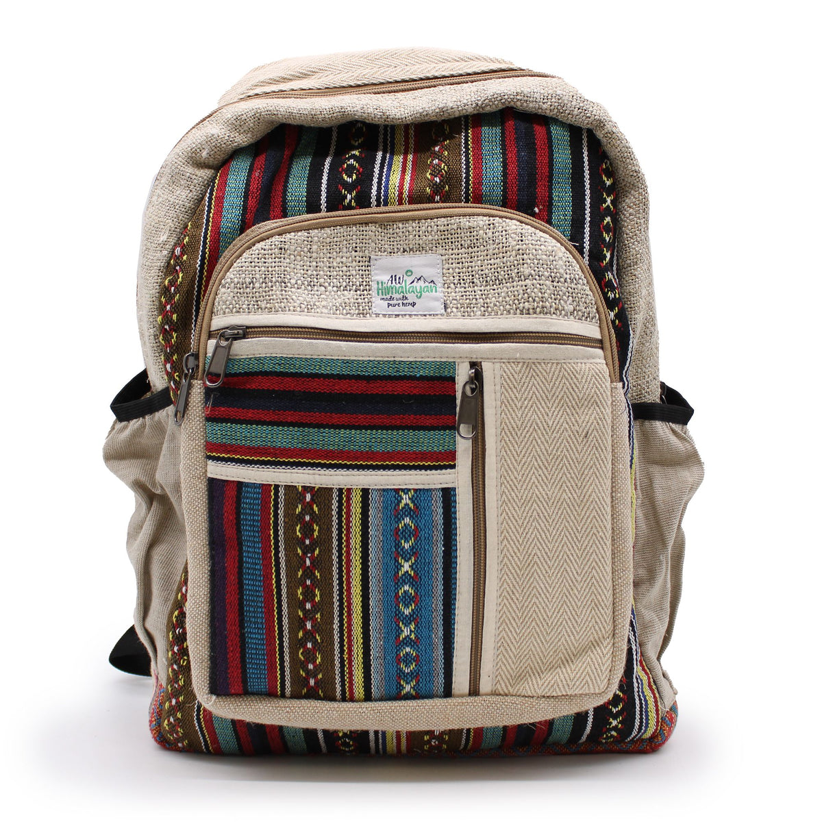 Large Hemp and Cotton Backpack with Straight Zips