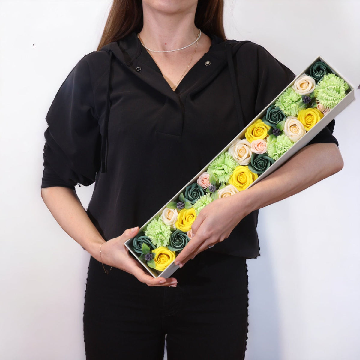 Extra Long Spring Yellow and Green Soap Flowers