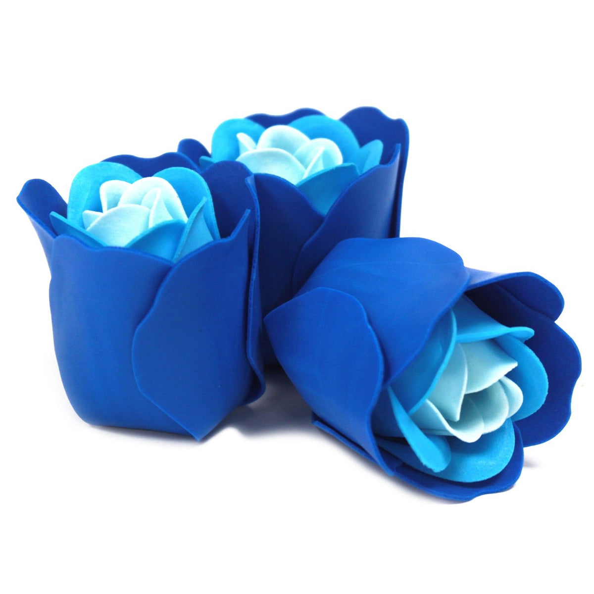 Blue Wedding Rose Soap Flowers in Heart Box
