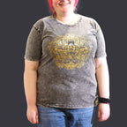 Dark Grey Hamsa Stonewashed Cotton T-Shirt – XL