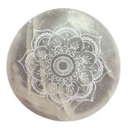 Selenite Charging Plate with Mandala Design – 8cm
