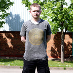 Mandala Stonewashed Cotton T-Shirt – Dark Grey, Large