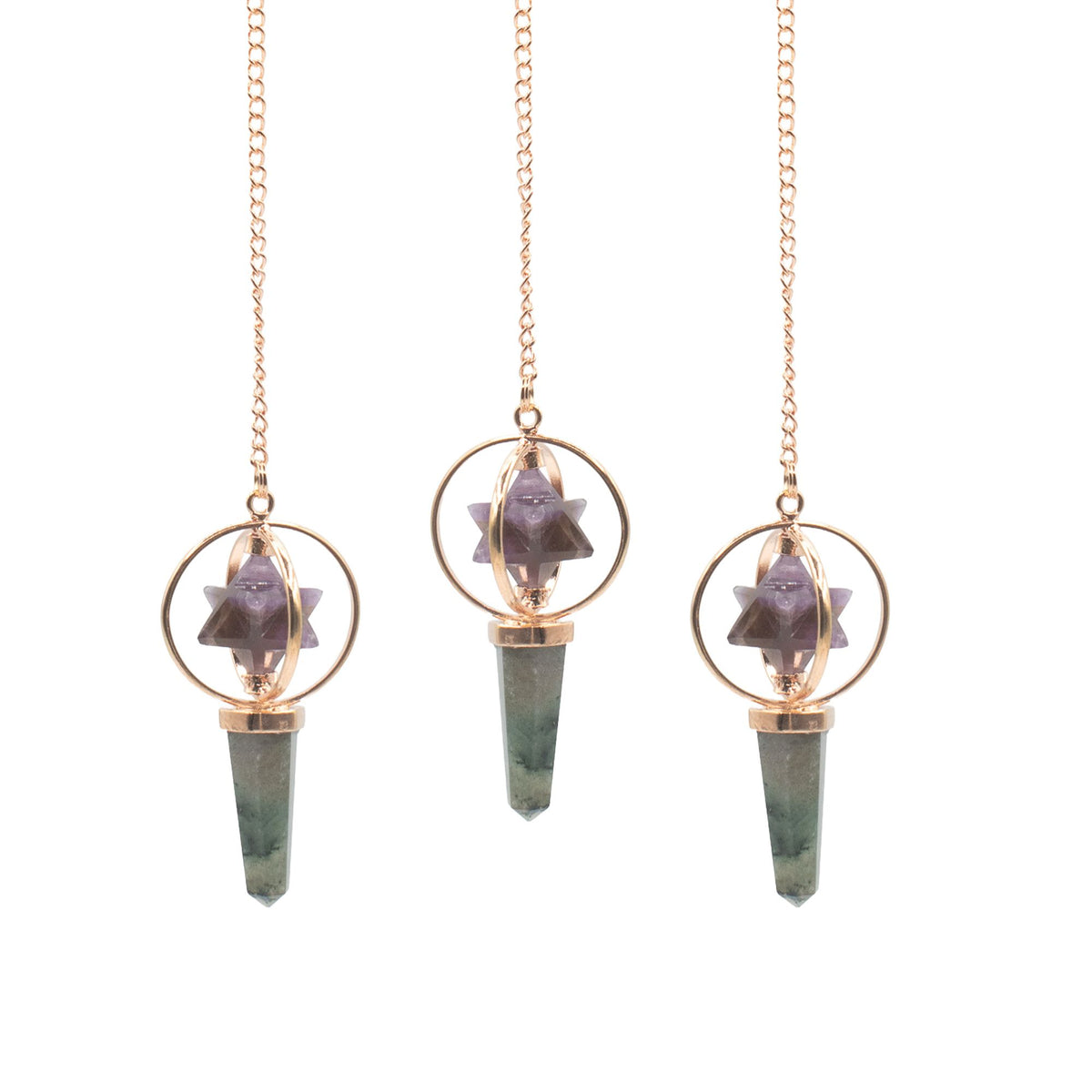 Amethyst & Labradorite Spinning Star Pendulum