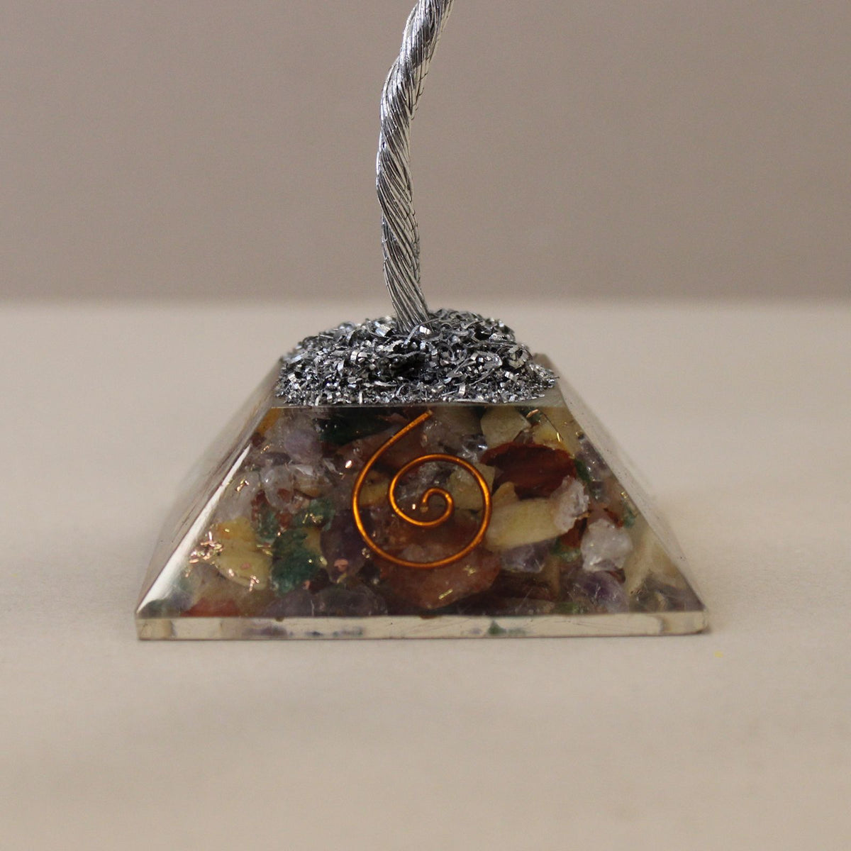 Multi-Gemstone Tree with Orgonite Base