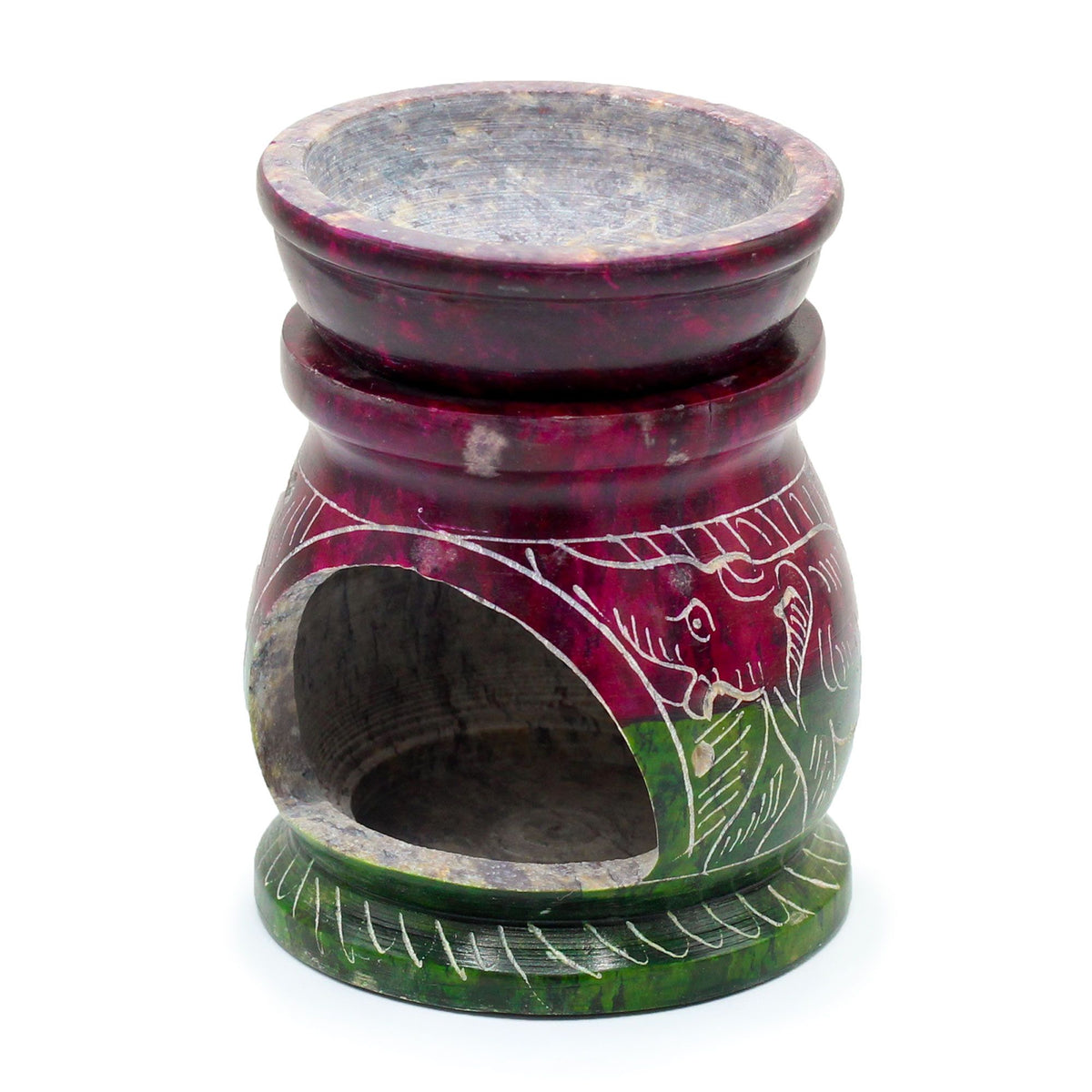 Soapstone Om Elephant Oil Burner – 8cm