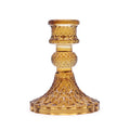 Vintage Amber Glass Candle Holders – Set of 2