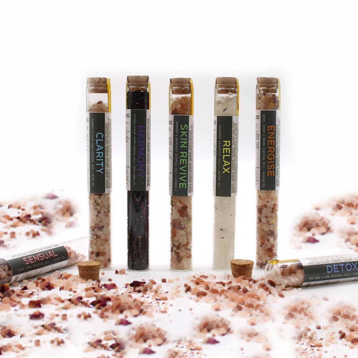 Bath Salts Gift Set in Seven Vials
