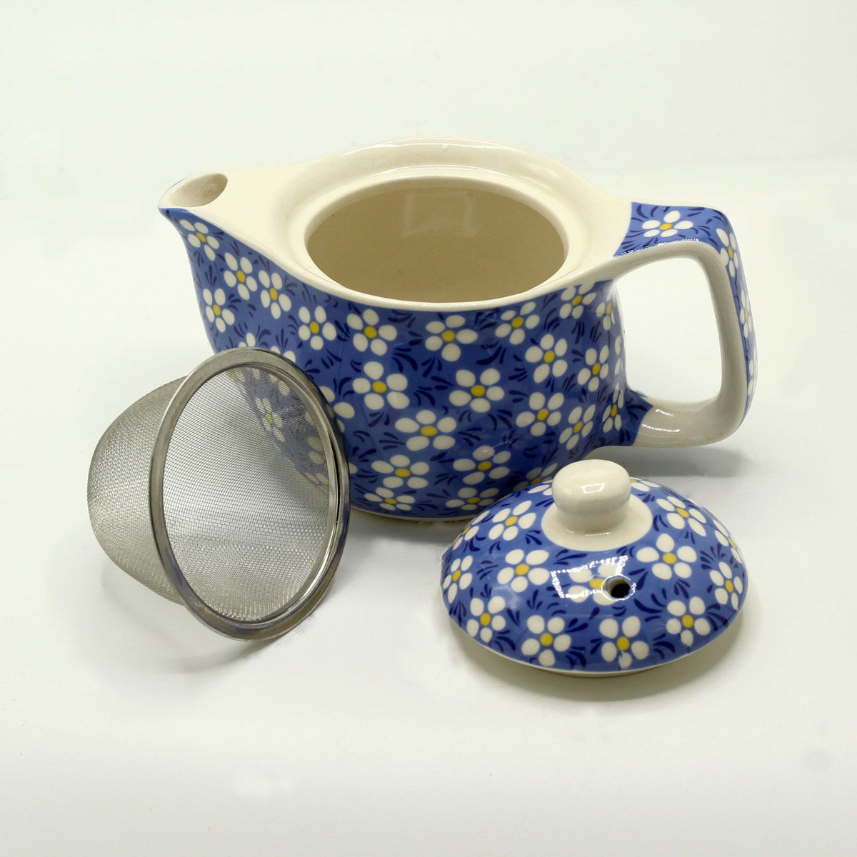 Small Blue Daisy Herbal Teapot Set