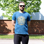 Hamsa Blue Stonewashed Cotton T-Shirt – Small