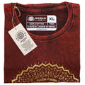 Hamsa Print Stonewashed Cotton T-Shirt – Maroon