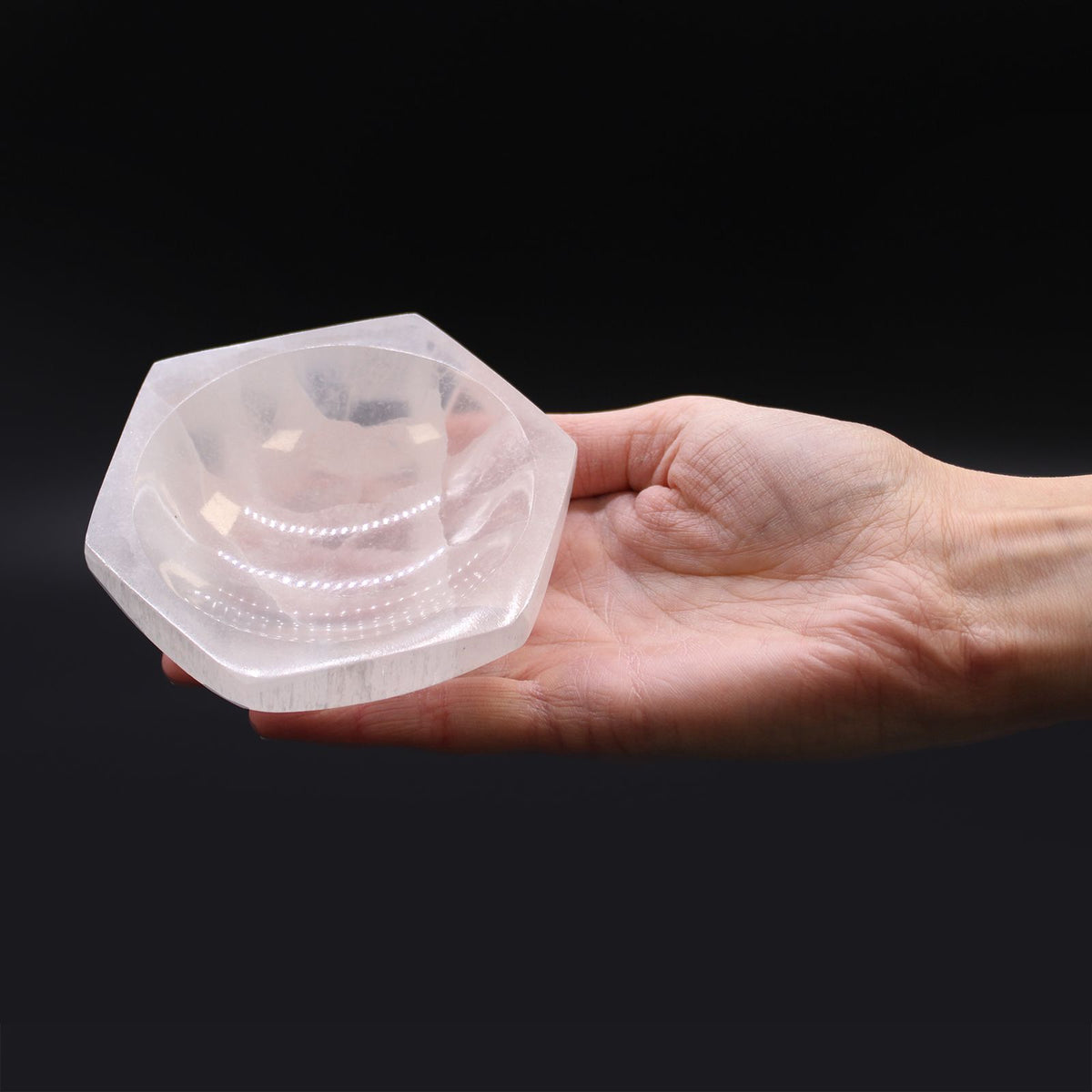 Selenite Hexagonal Bowl – 10cm