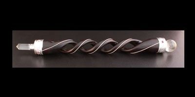 Spiral-Carved Wooden Healing Stick