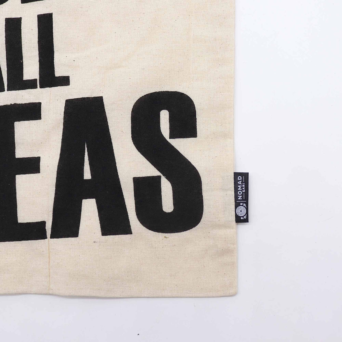 Natural Sari Tote Bag with “Access All Areas” Text