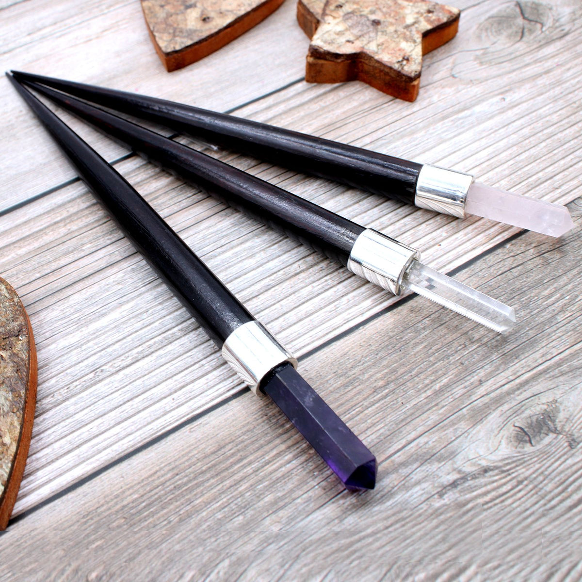 Rose Rock Amethyst Pointed Crystal Wand