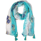 Turquoise Aqua Fish Scarf – 180 x 50cm