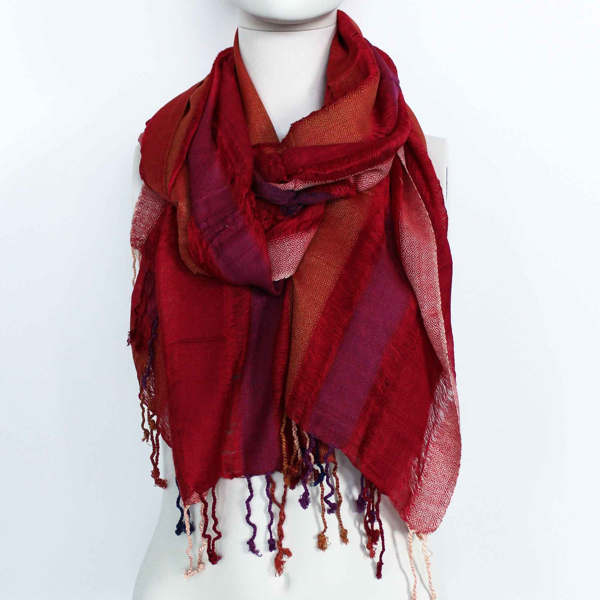Large Purple Indian Boho Scarf – 75 x 180cm