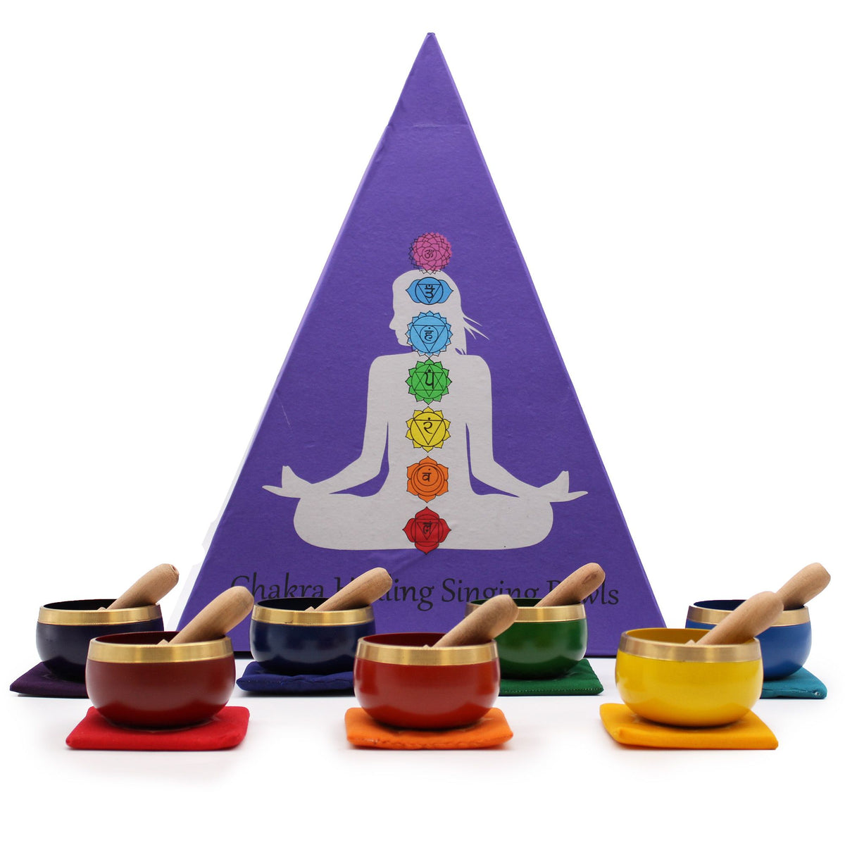 Chakra Pyramid Tibetan Singing Bowl Gift Set