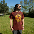 Dragon Mandala Maroon Cotton T-Shirt – Medium