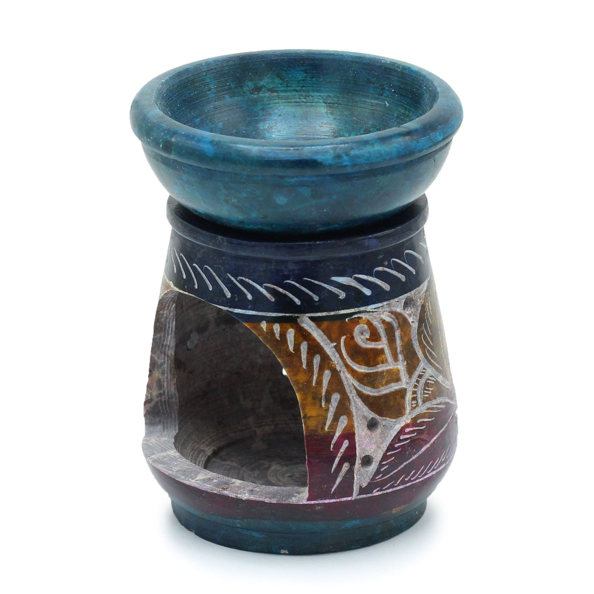 Flower Soapstone Oil Burner – 8cm