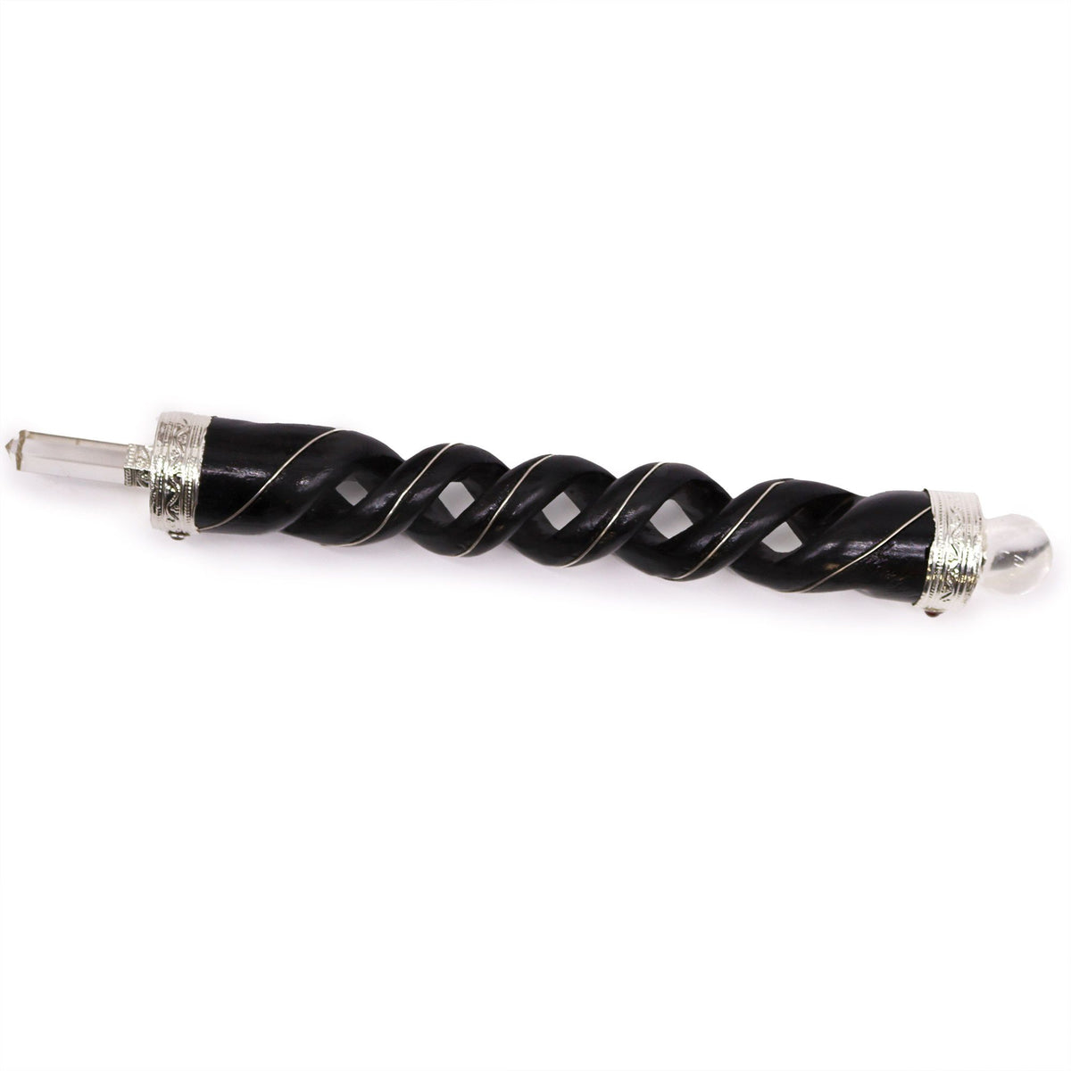 Spiral-Carved Wooden Healing Stick