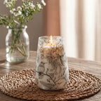 Drawn By Flame Tall Glass Jar Candle