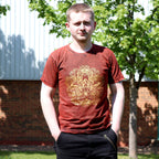 Hamsa Maroon Stonewashed Cotton T-Shirt – Small