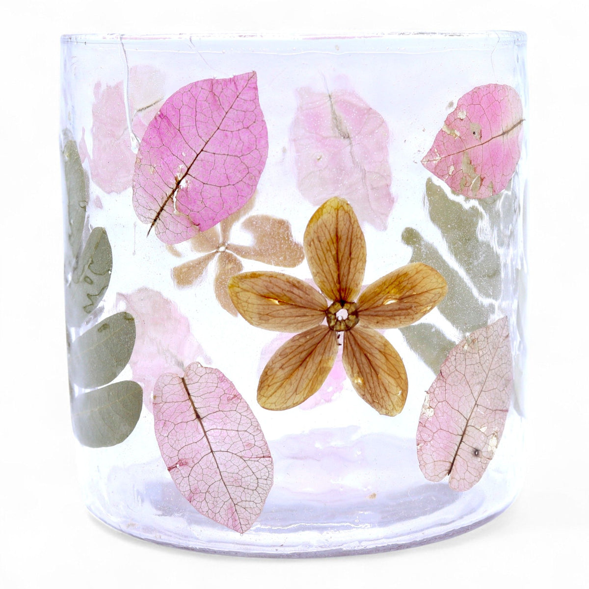 Primavera Floral Glass Candle Holder – 8 × 8cm