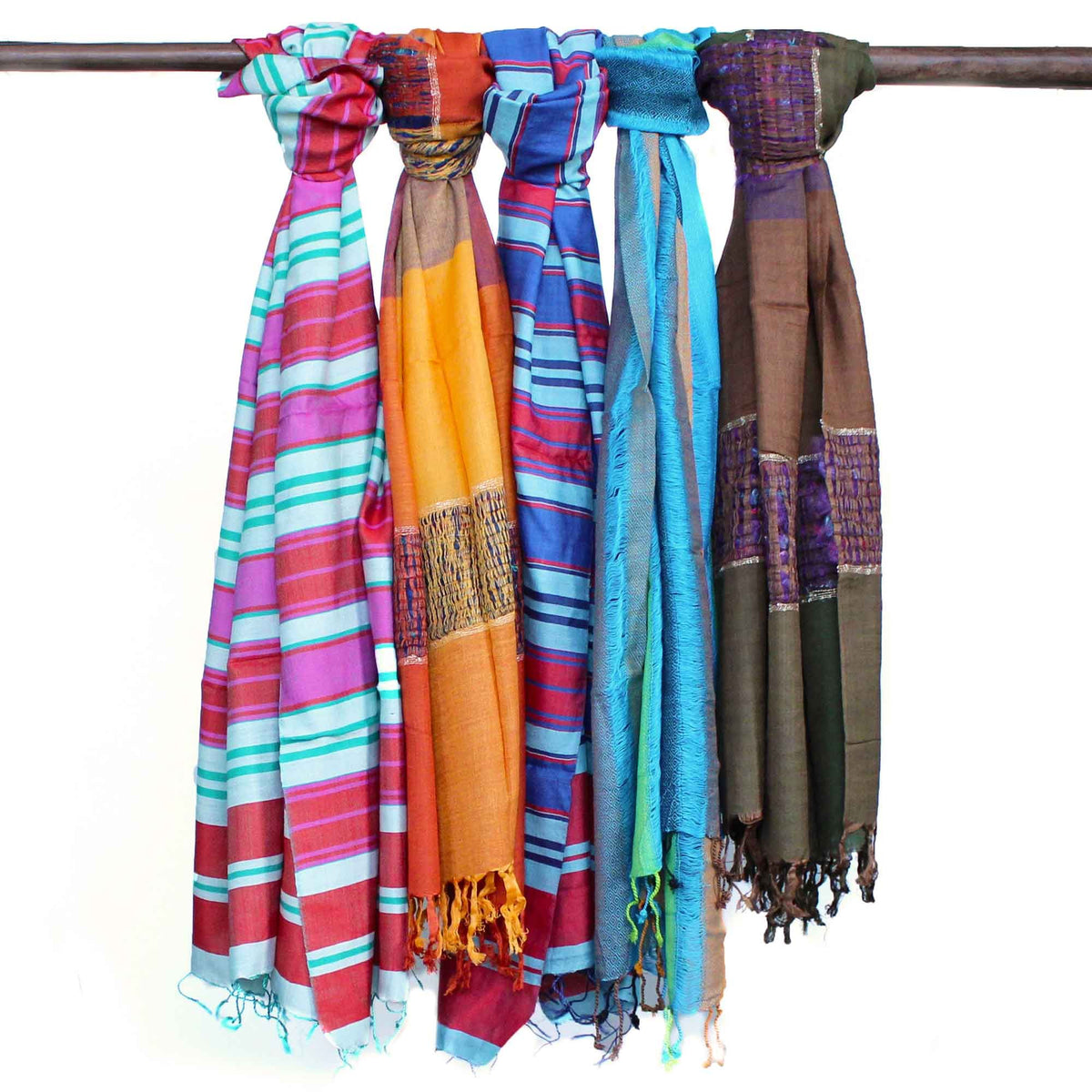 Large Blue Indian Boho Scarf – 75 x 180cm