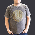 Mandala Dark Grey Stonewashed Cotton T-Shirt – XL