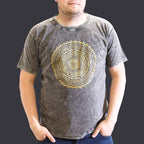 Mandala Dark Grey Stonewashed Cotton T-Shirt – XL