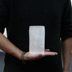 Selenite Cylinder Candle Holder – 15 cm