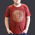 Chakra Print Stonewashed Cotton T-Shirt – Maroon XL