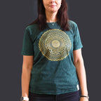 Mandala Stonewashed Cotton T-Shirt – Green, Medium