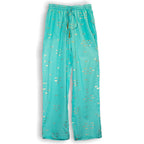Turquoise and Gold Fish Print Lounge Pants