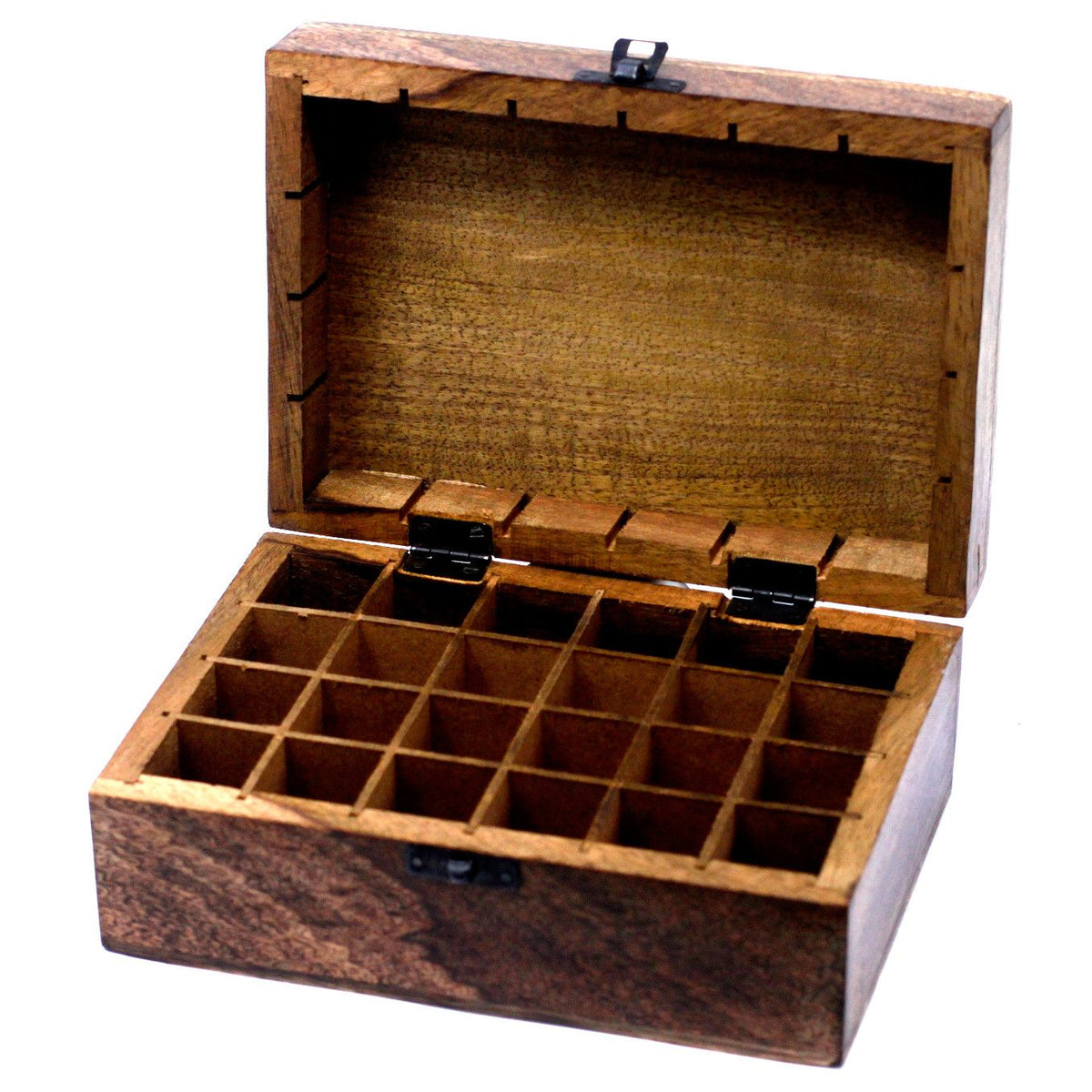 Floral Carved Essential Oil Storage Box – 24 Bottles