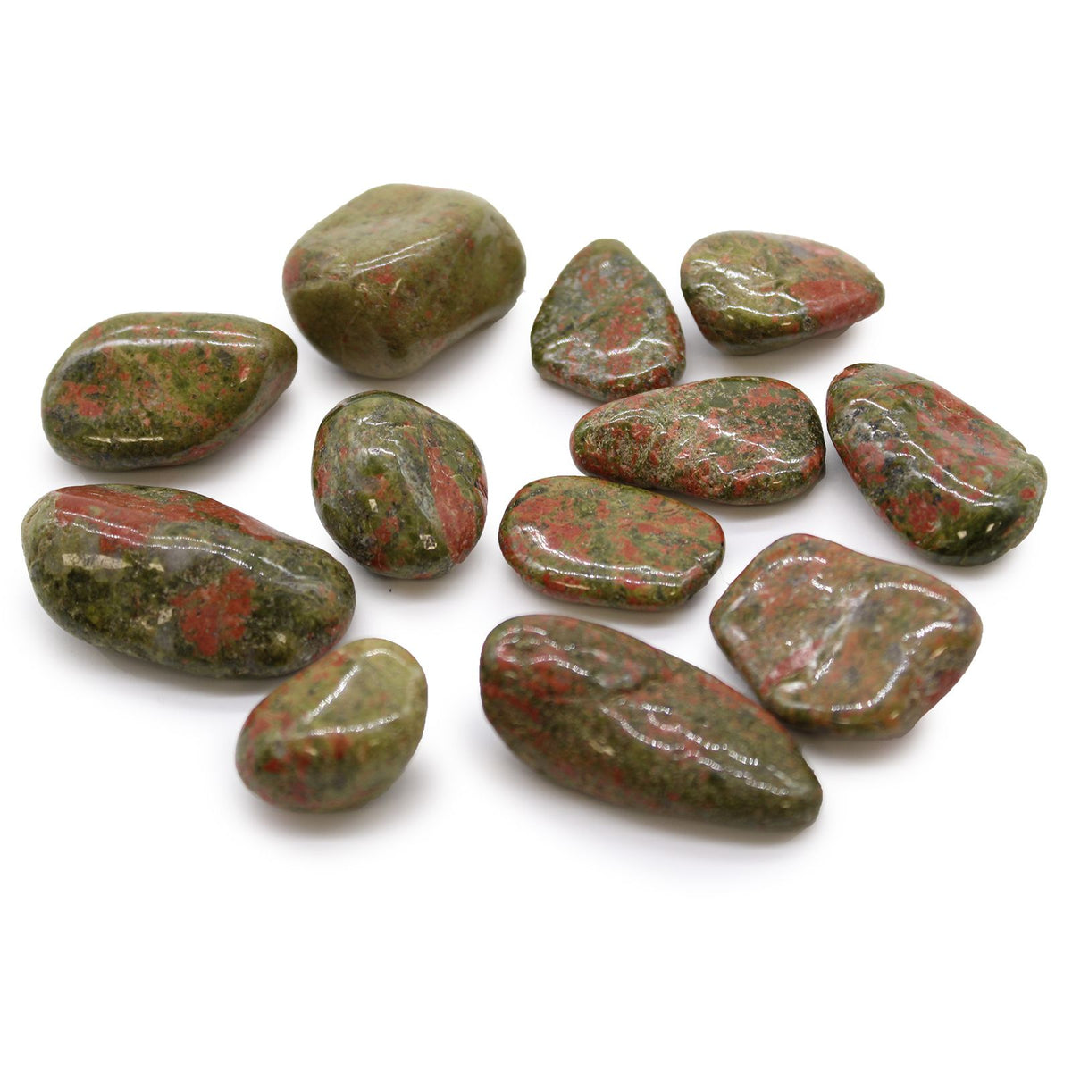 Unakite Tumble Stones – 12 Medium Pieces
