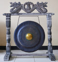 Medium Black Gong with Stand – 35cm